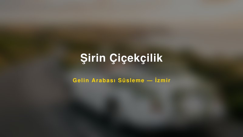 Şirin Çiçekçilik ile Trend Gelin Arabası Yazıları ve Konseptleri